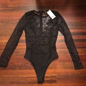 Black lace bodysuit-new with tags - size 2